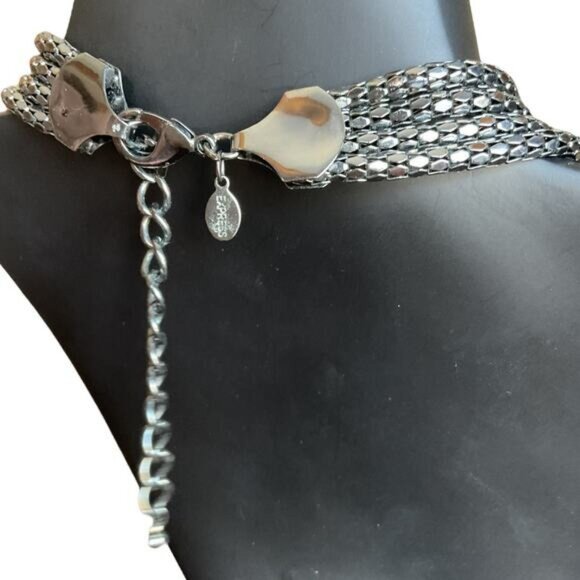 Multi-Strand Knot Statement Necklace By Express Gunmetal Tone - Picture 4 of 6
